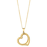 14K Gold Polished Heart Necklace